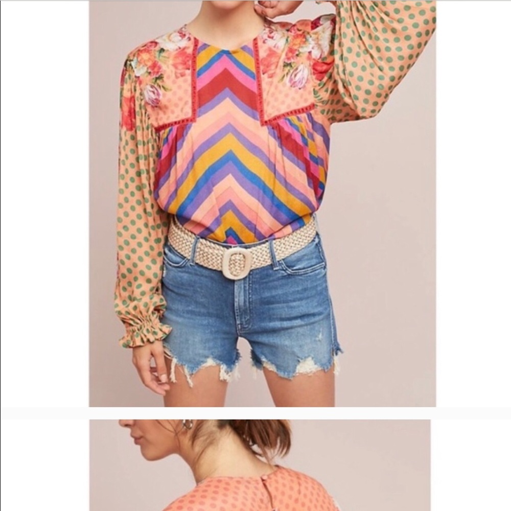 Anthropologie Eclectic Peasant Blouse
